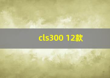 cls300 12款